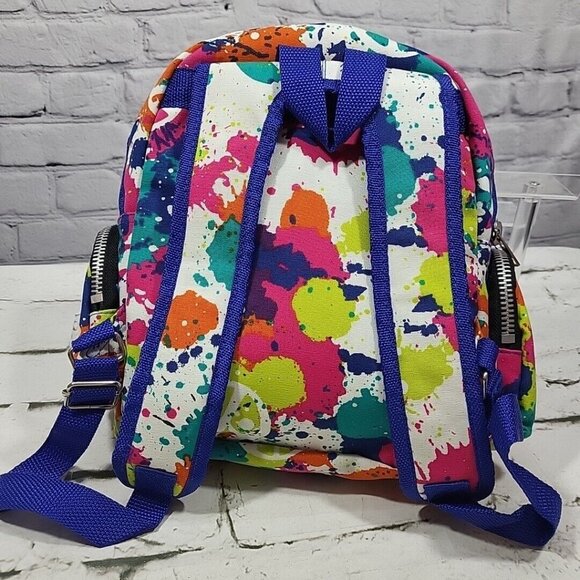 Peace Of Cake Backpack Multi Color Hippie Book Bag - Picture 6 of 11